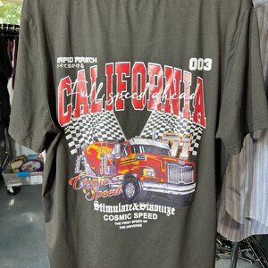 Cosmic Speed "Full Speed Ahead" Retro-Racing-Themed Tee Tshirt Size Medium